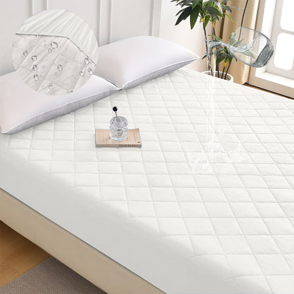 Diamond Grid Ultrasonic Waterproof Mattress Protector, KING luxury home decor