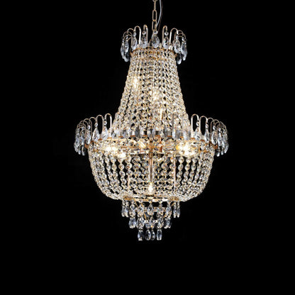 (Same as W1340P143189)Gold Crystal Chandeliers,Large Contemporary Luxury Ceiling Lighting for Living Room Dining Room Bedroom Hallway (Without Bulb) - luxuryhomedecoridea.com