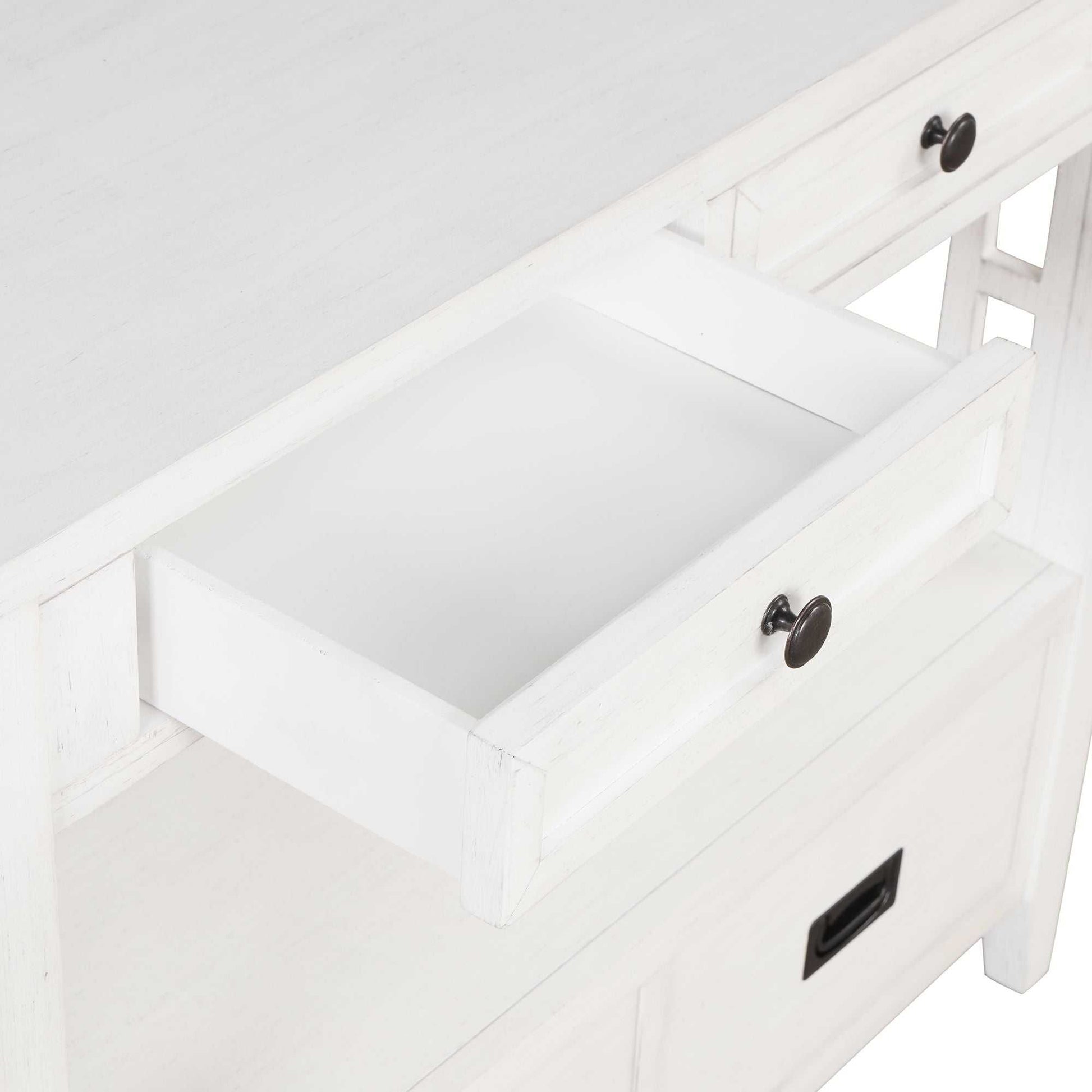 36'' Farmhouse Pine Wood Console Table Entry Sofa Table with 4 Drawers & 1 Storage Shelf for Entryway Living Room Bedroom Hallway Kitchen (Antique White) - luxuryhomedecoridea.com