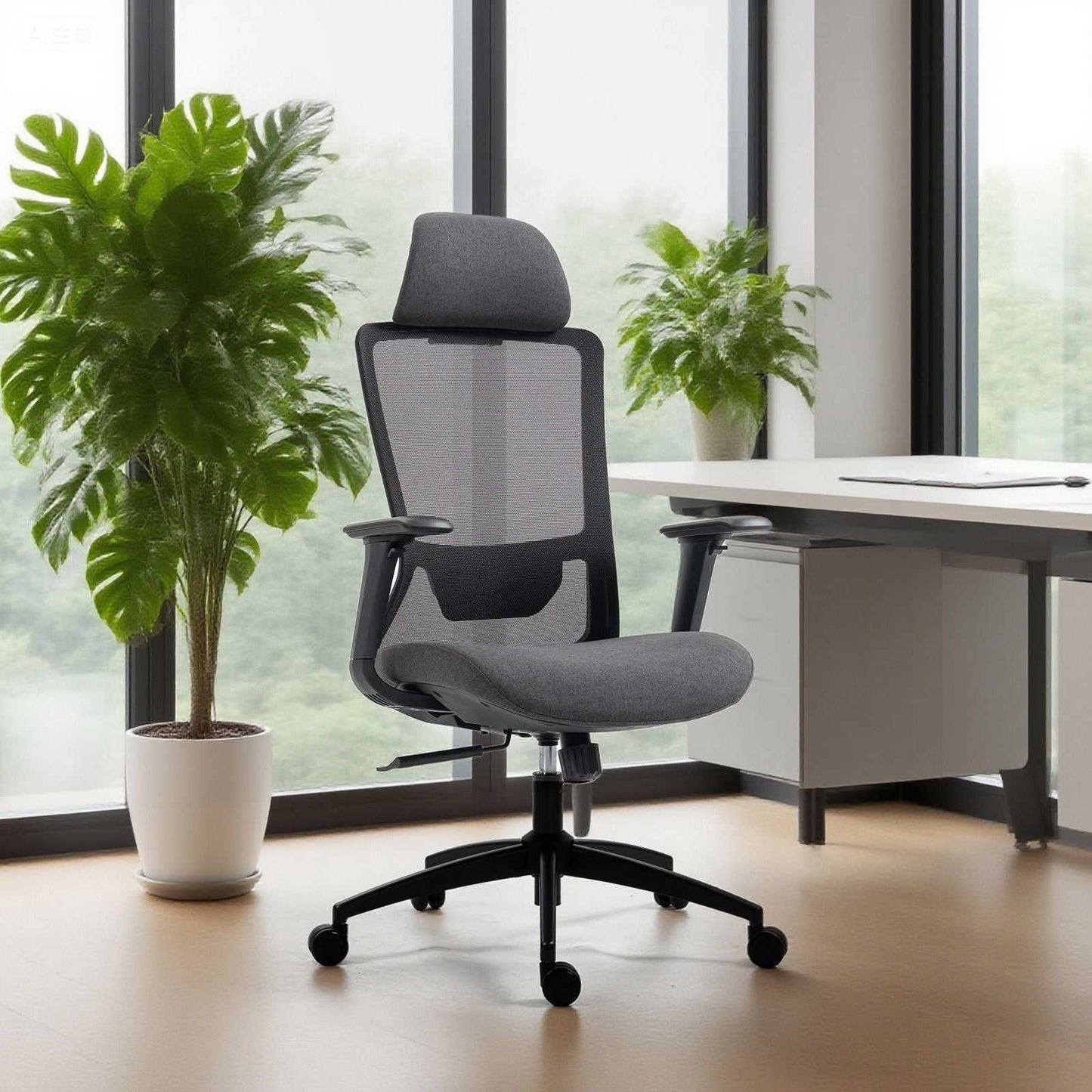 Ergonomic Mesh Office Chair with Adjustable Headrest and Lumbar Support, Breathable Back Design for Home and Office Use 8322H - luxuryhomedecoridea.com