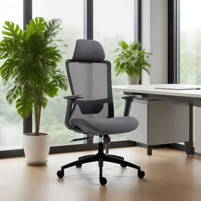 Ergonomic Mesh Office Chair with Adjustable Headrest and Lumbar Support, Breathable Back Design for Home and Office Use 8322H - luxuryhomedecoridea.com
