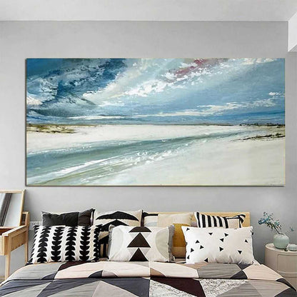 Hand Painted Oil Paintings Abstract Seascape Painting Beach Ocean Living Room Hallway Luxurious Decorative Painting - luxuryhomedecoridea.com