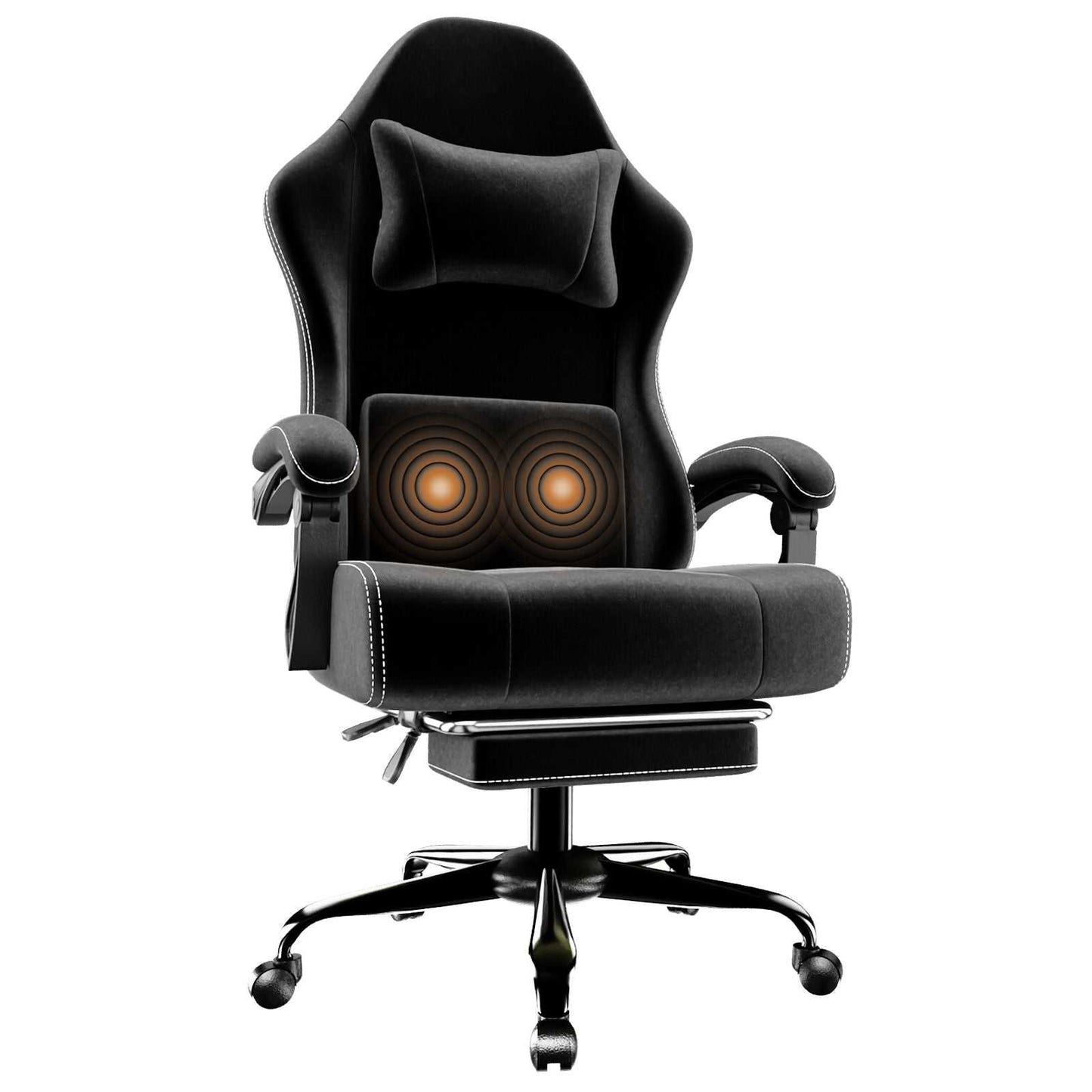 Ergonomic Gaming Chair, Electronic Gaming Chair With Massage Lumbar Support And Foot Pedals, Fabric Computer Chair luxury home decor