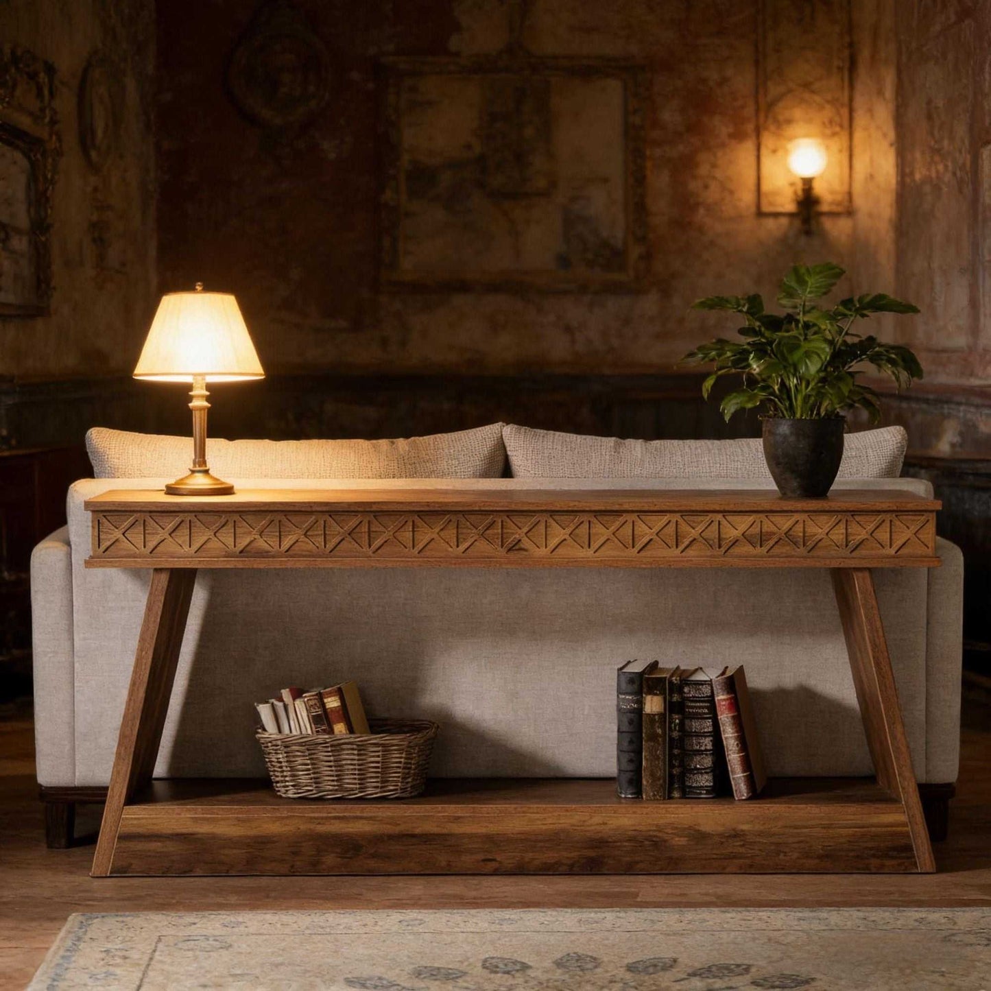 Sofa Table, Farmhouse Console Table Entryway Table with Storage - luxuryhomedecoridea.com