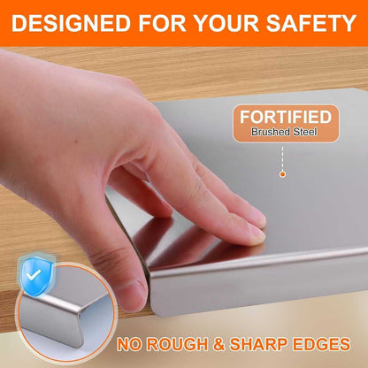 Stainless Steel Cutting Board with Lip for Kitchen Chopping Boards for Countertop Large Metal Cutting Board over Sink Suitable for Meat Fruits Vegetables Bread Noodle and Pizza Bamboo Knives - luxuryhomedecoridea.com