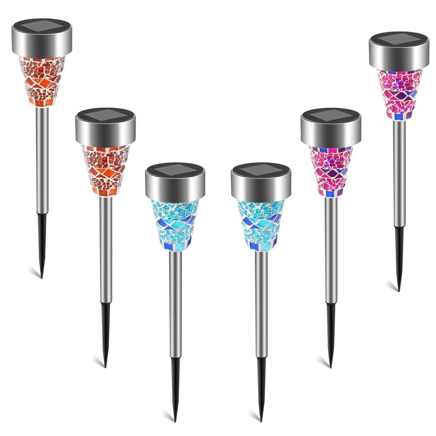 6Packs Solar Garden Lights Outdoor Solar Pathway Lights IP44 Water-resistant Landscape Lights 8Hrs Lawn Lamps for Yard Driveway Walkway - luxuryhomedecoridea.com