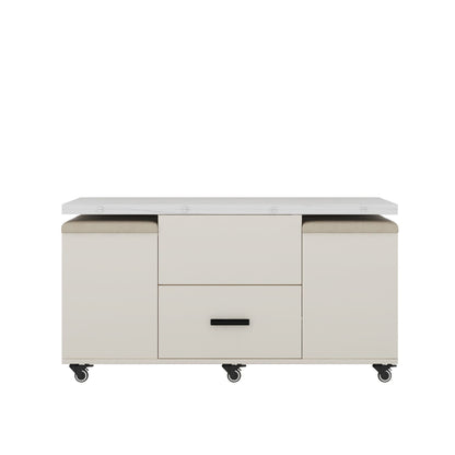 Modern Lift-Up Coffee Table with 4 Stools Set for Living Room Expandable 1 Hidden Storage + 2 Drawers Space Saving Folding Dining Table - luxuryhomedecoridea.com