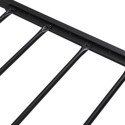 Queen Size Metal Platform Bed Frame with Wooden Headboard and Footboard with USB LINER, No Box Spring Needed, Large Under Bed Storage, Easy Assemble - luxuryhomedecoridea.com