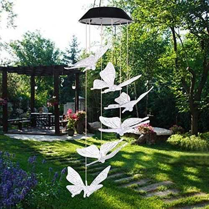 Yard Decor Lights; Solar Butterfly Chimes; 2023 Gifts for Mom/Dad/Women/Grandma/Wife/Daughter/Sister/Aunt/Nana/Grandfather/ ; Father Birthday Gifts; Mother Day Outdoor Decor; Gardening Gift - luxuryhomedecoridea.com