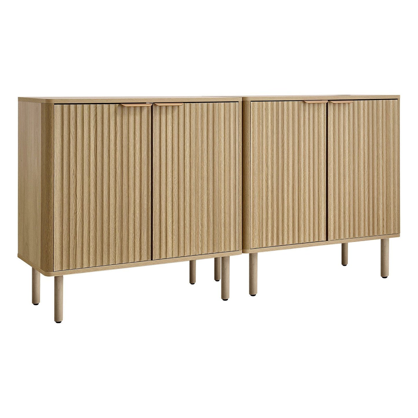 Coffee Bar Cabinet, Mid Century Fluted Coffee Bar Table with 2-Tier Storage, Buffet Stand Cabinet with 4 Barn Doors, Sideboard Buffet Station for Living Room, Entryway, 31.5x14.7x31.5 in(Single) - luxuryhomedecoridea.com