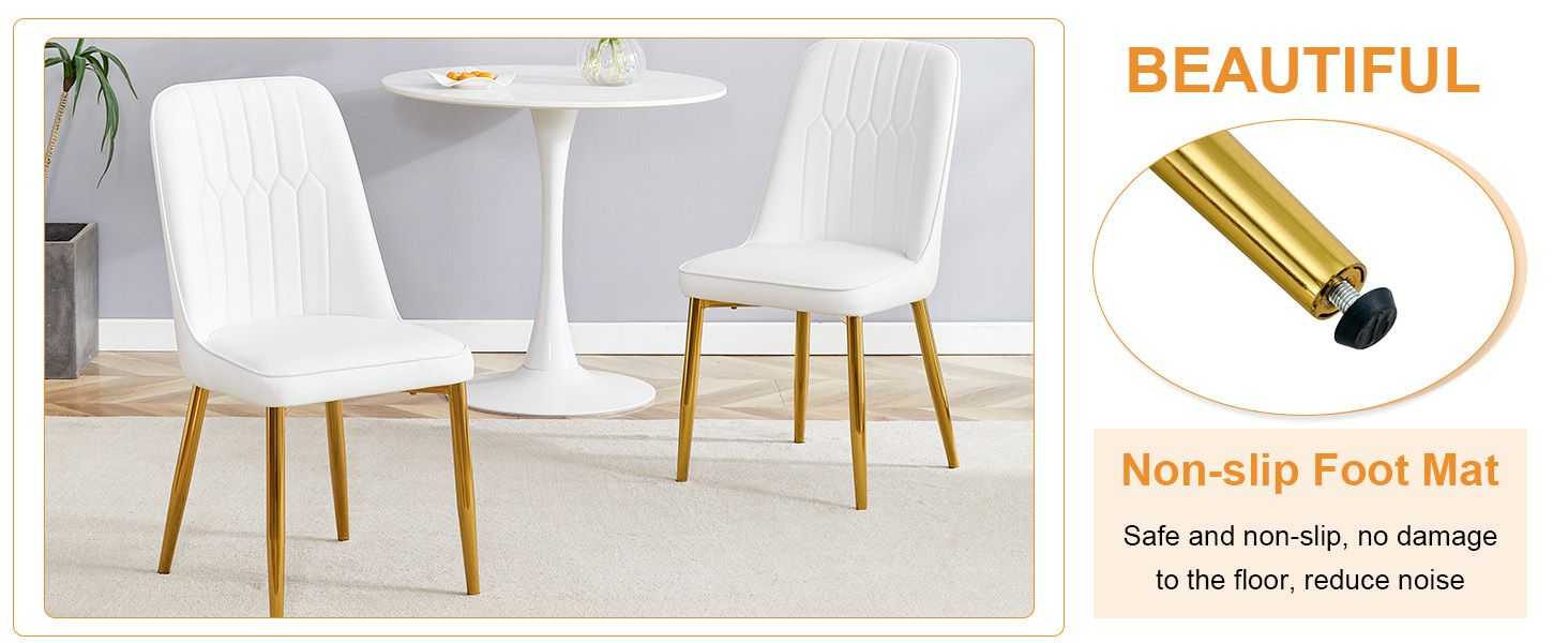 Table and chair set.Table and chair set.White imitation marble texture glass top + lower black MDF board,silver metal legs.Paired with 4 WHITE chairs with PU artificial leather backrest cushions. - luxuryhomedecoridea.com