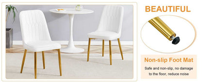 Table and chair set.Table and chair set.White imitation marble texture glass top + lower black MDF board,silver metal legs.Paired with 4 WHITE chairs with PU artificial leather backrest cushions. - luxuryhomedecoridea.com