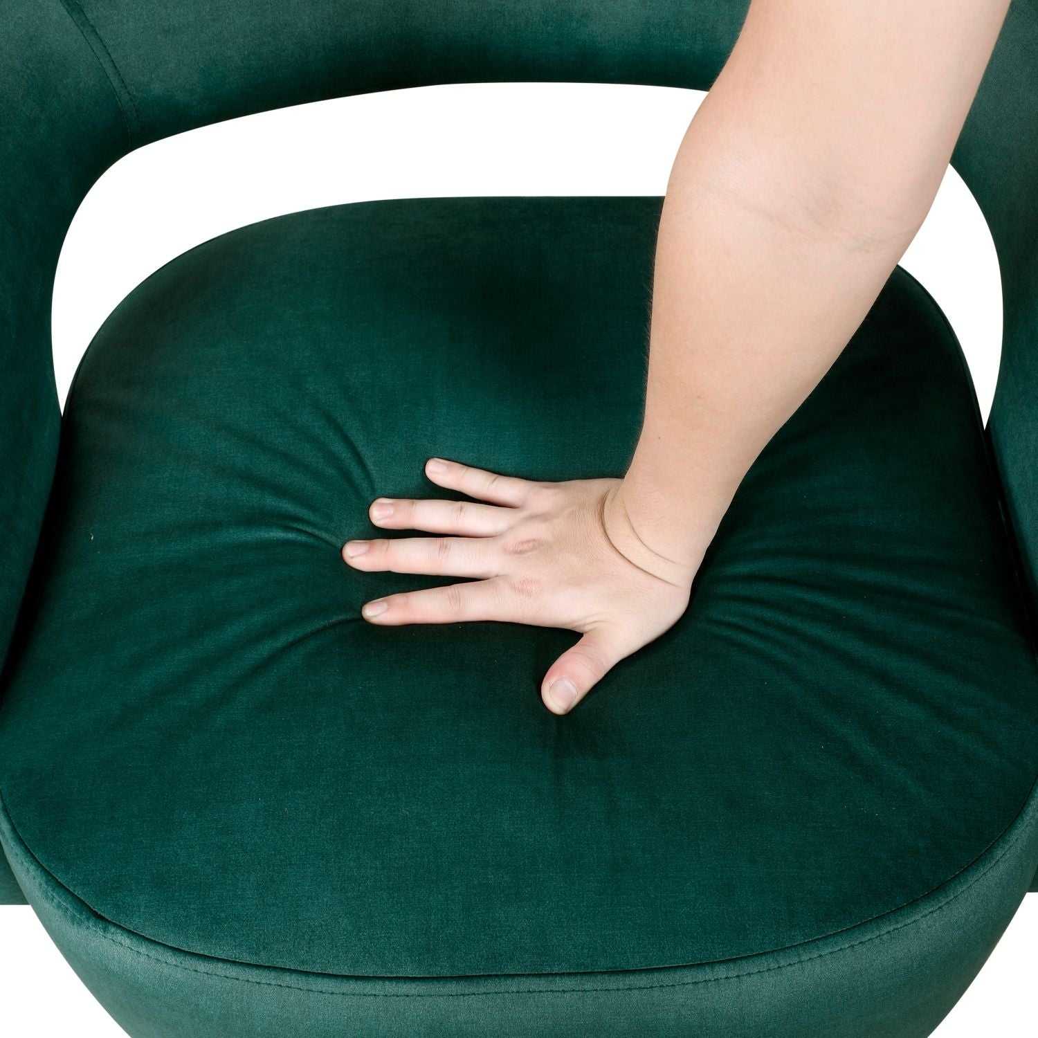 Modern Luxury Swivel Accent Chair 1pc Green Velvet Upholstery Solid Wood Stylish Home Furniture - luxuryhomedecoridea.com