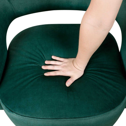 Modern Luxury Swivel Accent Chair 1pc Green Velvet Upholstery Solid Wood Stylish Home Furniture - luxuryhomedecoridea.com