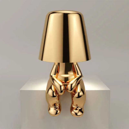 Creative lights for gift; Thinker Lamp Collection; Bedside Touch Control Table Lamp Cordless Led Nightstand Desk Lamp Creative Golden Man with Dimmable Brightness for Living Room; Bedroom; Office - luxuryhomedecoridea.com