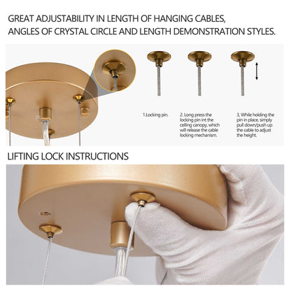 24-inch Modern Golden Pendant Light with Cascading Crystal Strands, Ideal for Living Room, Dining Room and Foyer, High-End Decorative Lighting Fixture (Bulb Not Included) - luxuryhomedecoridea.com