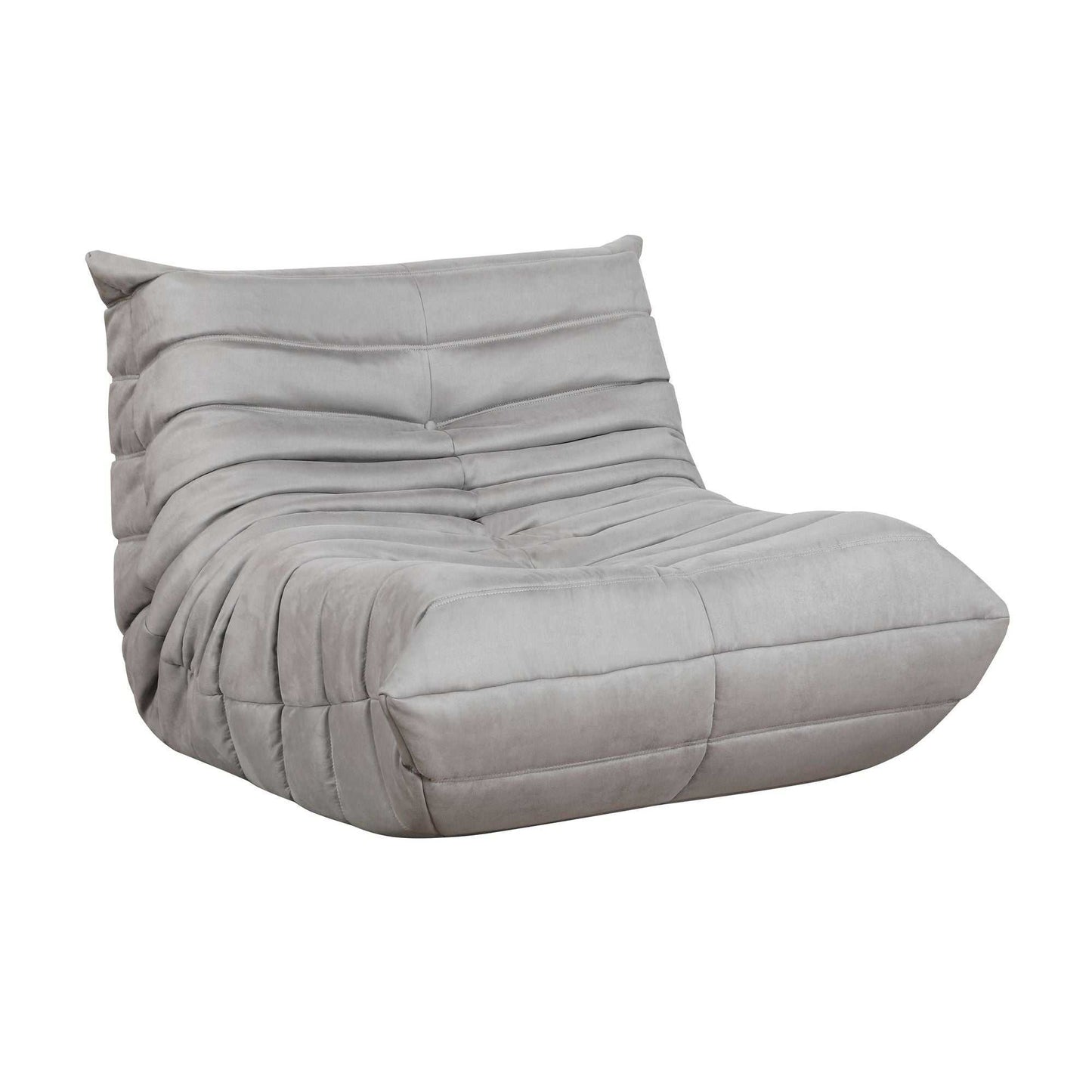 Luxury Accent Chair Button-Tufted Detail Gray Microfiber Comfy Chair Living Room Furniture 1pc - luxuryhomedecoridea.com