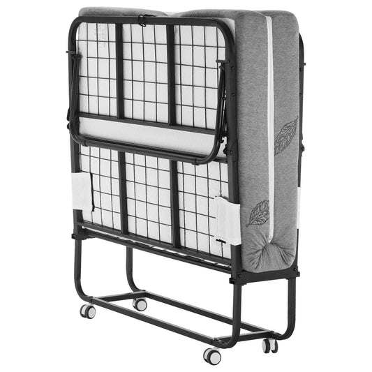 VEVOR Rollaway Bed, 38 in x 75 in Folding Bed with 5 in Mattress, Twin Size Foldable Bed with Sturdy Metal Frame & Memory Foam Mattress, Portable Twin Roll Away Bed with Mattress, for Adults, Guest luxury home decor