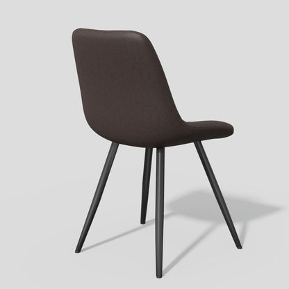Modern Dining Chairs Set of 2, Top PU Leather Upholstered Dining Room Chairs with Metal Legs, Ergonomic Kitchen Chairs for Kitchen Dinning Room - luxuryhomedecoridea.com