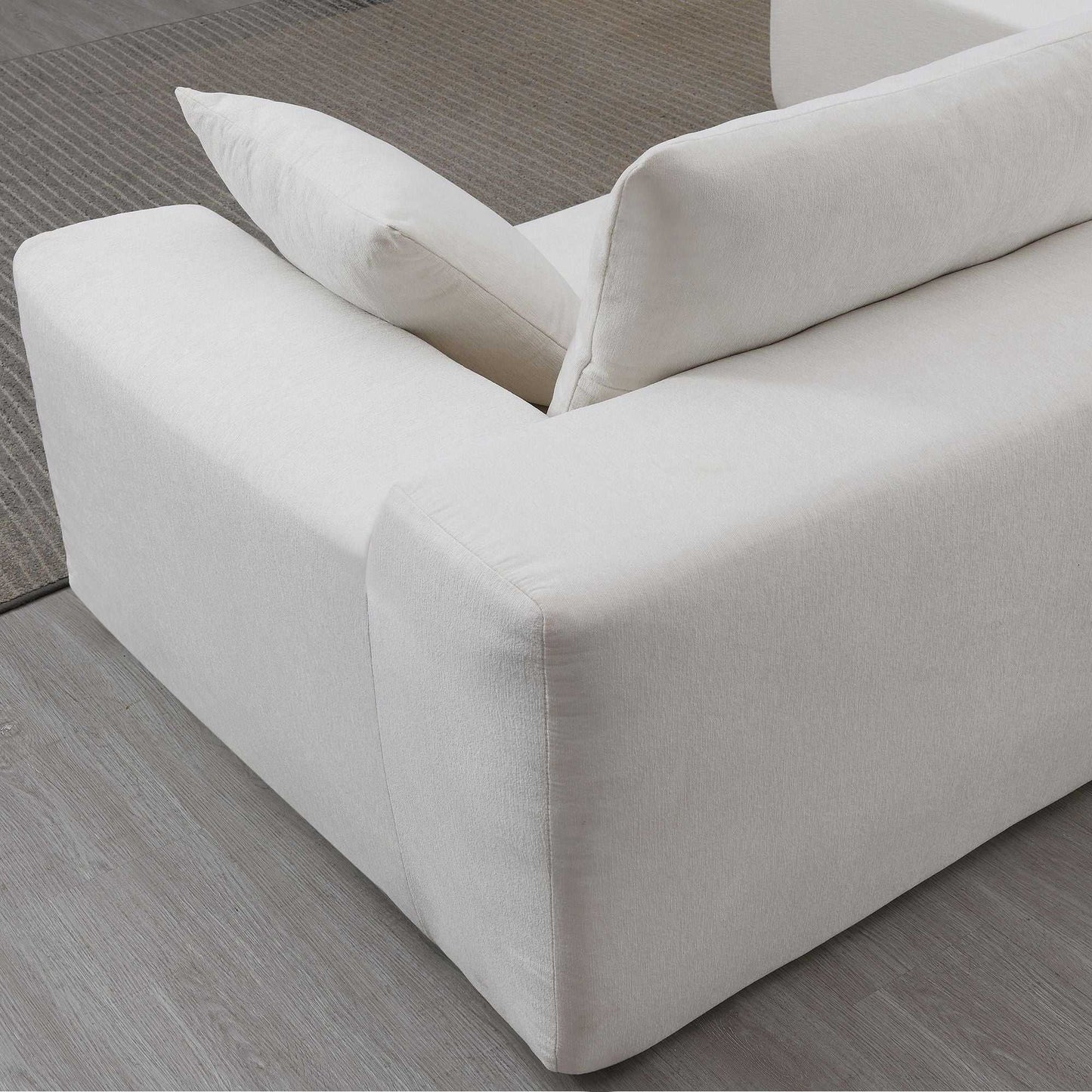 109*68" Modular Sectional Living Room Sofa Set, Modern Minimalist Style Couch, Upholstered Sleeper Sofa for Living Room, Bedroom, Salon, 2 PC Free Combination, L-Shape, Cream - luxuryhomedecoridea.com