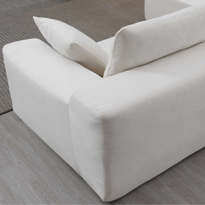109*68" Modular Sectional Living Room Sofa Set, Modern Minimalist Style Couch, Upholstered Sleeper Sofa for Living Room, Bedroom, Salon, 2 PC Free Combination, L-Shape, Cream - luxuryhomedecoridea.com