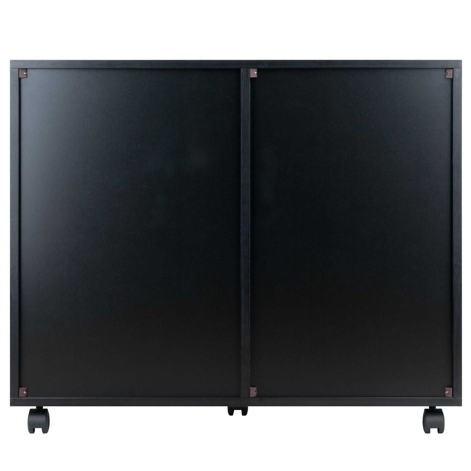 Halifax Wide Storage Cabinet; 5-Drawer; Black - luxuryhomedecoridea.com