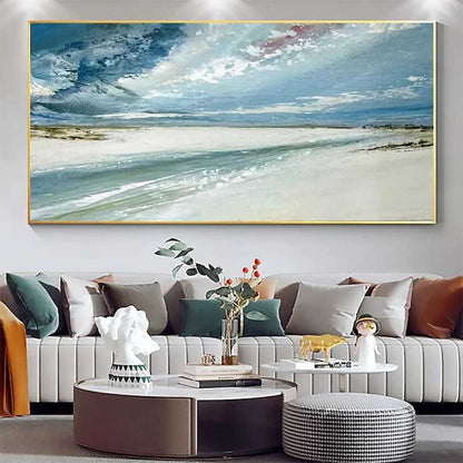 Hand Painted Oil Paintings Abstract Seascape Painting Beach Ocean Living Room Hallway Luxurious Decorative Painting - luxuryhomedecoridea.com