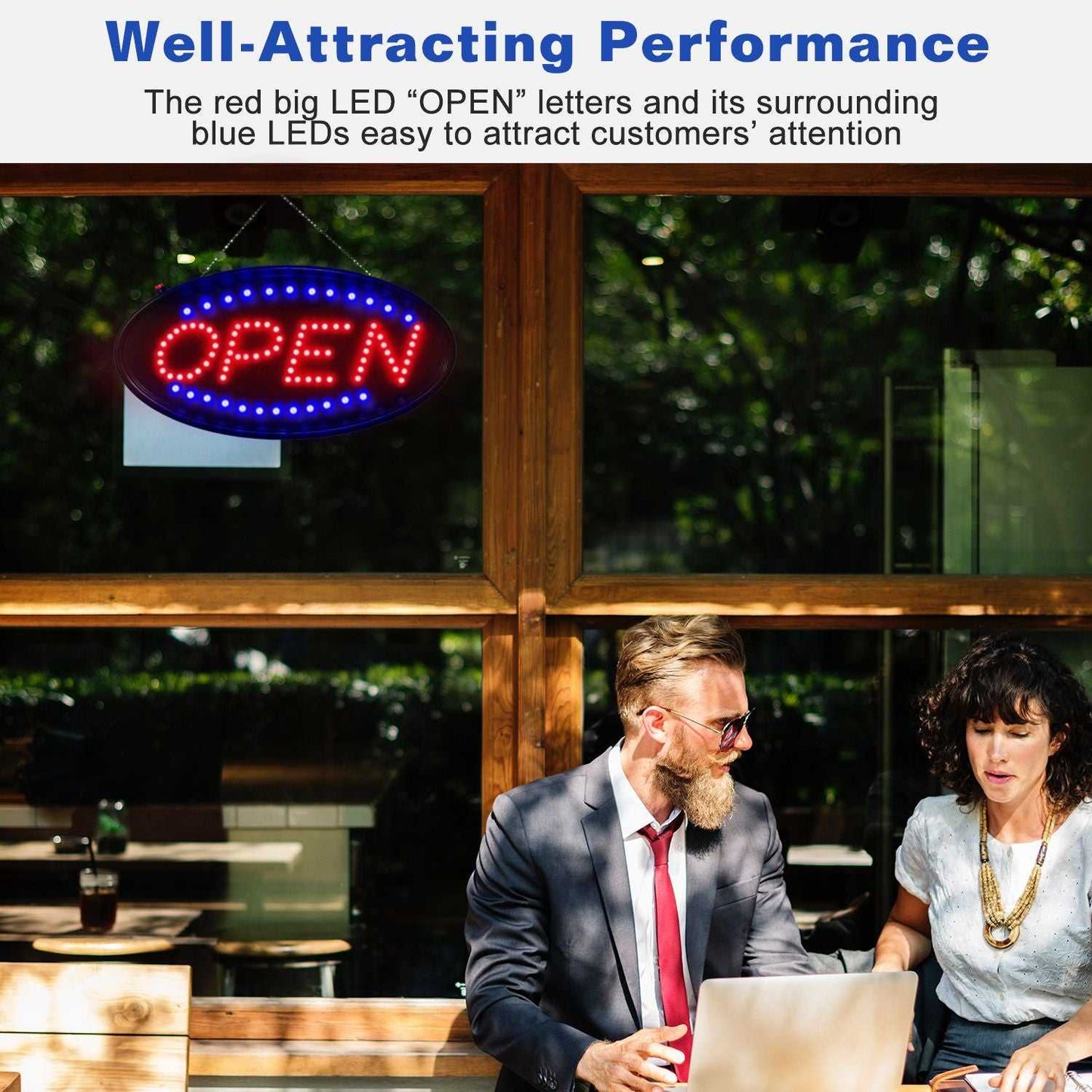 Led Open Signs for Business, 18.9 x 8 inch Large Open Sign, Ultra Bright Neon Open Sign LED open sign can reach up to 100,000 hours - luxuryhomedecoridea.com