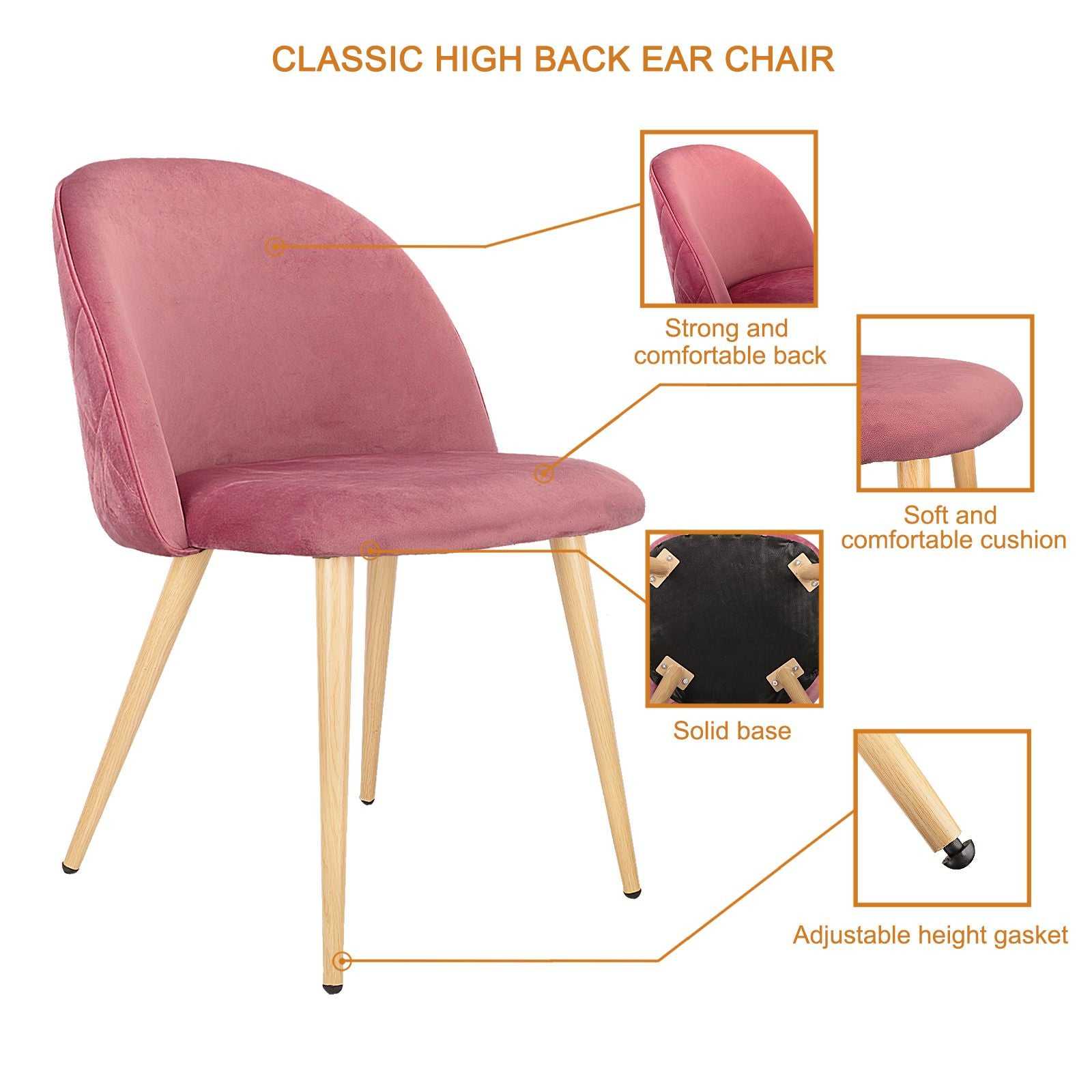 Living Room Chairs Velvet Chairs Side Chairs Modern Style Upholstered Armchairs for Leisure, Restaurant, Makeup, Set of 2 - luxuryhomedecoridea.com