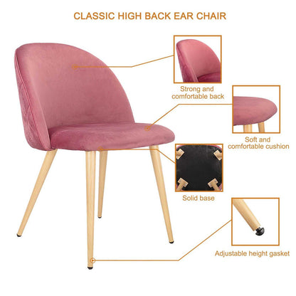 Living Room Chairs Velvet Chairs Side Chairs Modern Style Upholstered Armchairs for Leisure, Restaurant, Makeup, Set of 2 - luxuryhomedecoridea.com