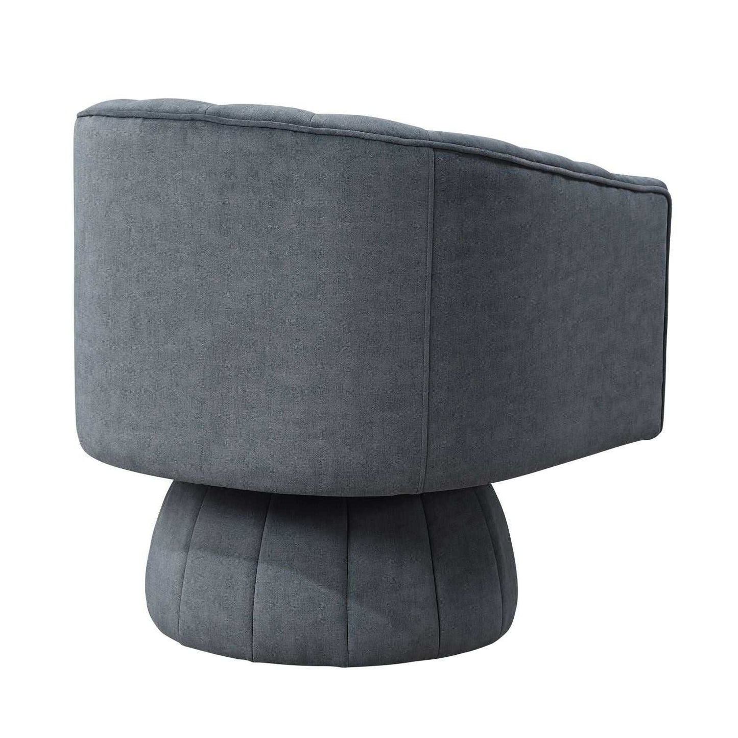 Dark Gray Velvet Accent Chair Modern Luxury Living Room Furniture, 1pc Swivel Chair Comfortable Barrel Back - luxuryhomedecoridea.com