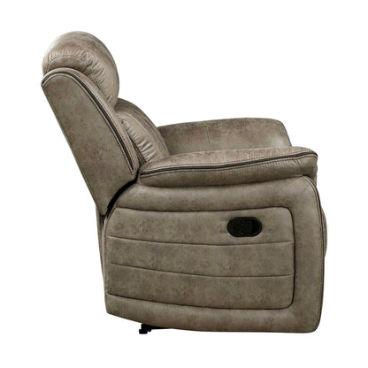 Classic Sandy Brown 1pc Reclining Chair Plush Comfort Pillow-Top Arms Vertical Tufting Solid Wood Luxury Living Room Furniture - luxuryhomedecoridea.com