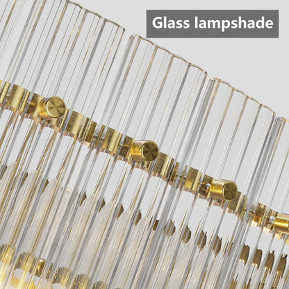 37" Modern Gold Round Chandelier,2-Tier 8-Light Water Ripple Crystal Glass Chandeliers,for Dining Room,Living Room,Bedroom,High Ceiling,Foyer Entryway,Luxury Chandelier - luxuryhomedecoridea.com