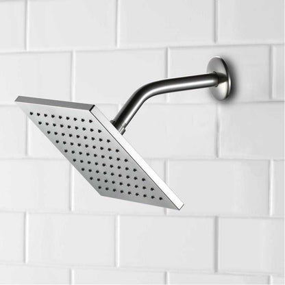 1-Setting 8 in. Square Rain Showerhead in Brushed Nickel - luxuryhomedecoridea.com