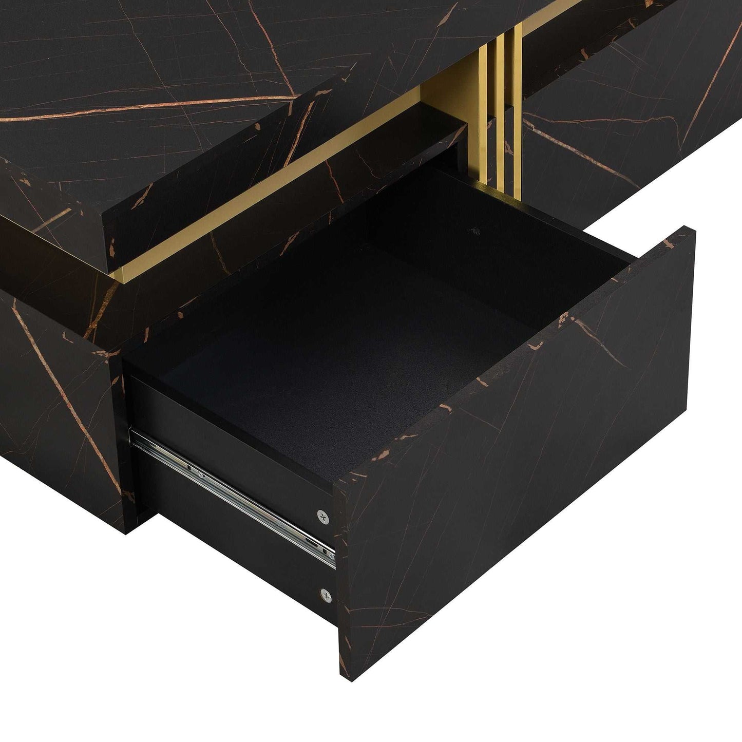 Modern Black Square Storage Coffee Table With 4 Drawers - luxuryhomedecoridea.com
