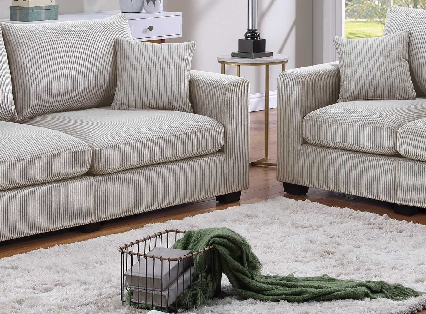 Sofa And Leseat Pillows Sqare Arms Plush Couch - luxuryhomedecoridea.com