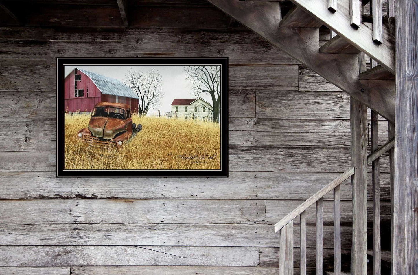 "Granddad's Old Truck" by Billy Jacobs, Ready to Hang Framed Print, Black Frame - luxuryhomedecoridea.com
