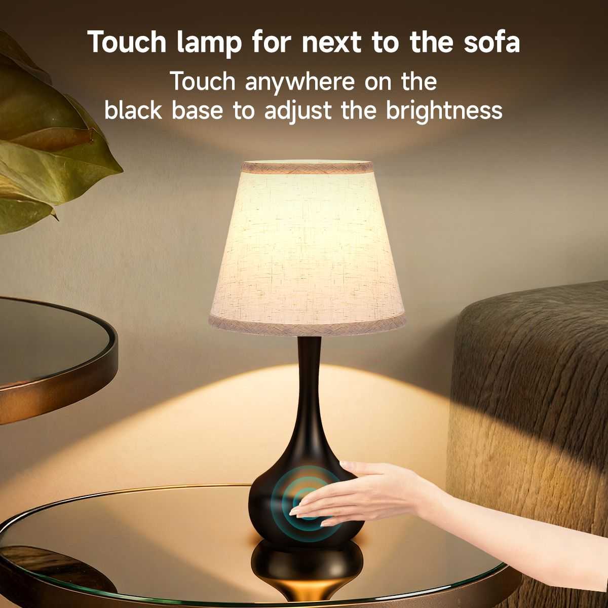 3-Way Dimmable Set of 2 Small Bedside Lamps for Night Stands, Black Desk Lamps for Kids Room,Office,Living Room, End Table(LED Bulbs Included) - luxuryhomedecoridea.com