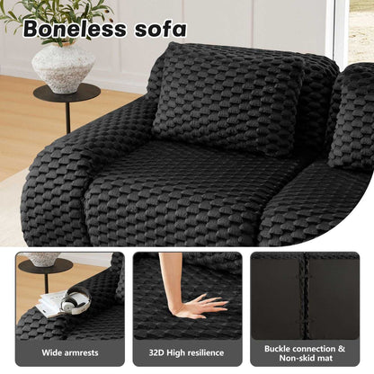 82" Modern Modular Sectional Sofa - Flannelette 2-Seater Couch with Deep Seat - luxuryhomedecoridea.com