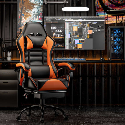 Ergonomic Gaming Chair for Adults, Comfortable Computer Chair for Heavy People, Adjustable Height Office Desk Chair with Wheels, Breathable Leather Video Game Chairs - luxuryhomedecoridea.com