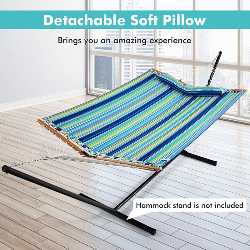 Patio Hammock Foldable Swing Chair Bed with Detachable Pillow - luxuryhomedecoridea.com