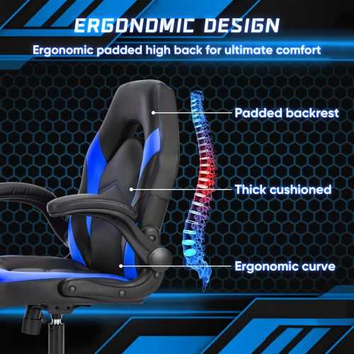 Ergonomic Office Computer Home Gaming Desk Chair Adjustable PU Leather Racing Chair Flip-up Armrest For Christmas Furniture - luxuryhomedecoridea.com