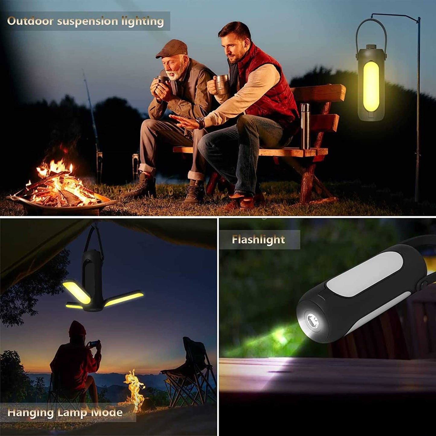 Camping Lights; Freefolding Rechargeable LED Camping Lantern; 10000mAh Super Large; 3 Light Modes & SOS Signal Great for Camping; Hurricane Emergency Kits and Travel - luxuryhomedecoridea.com