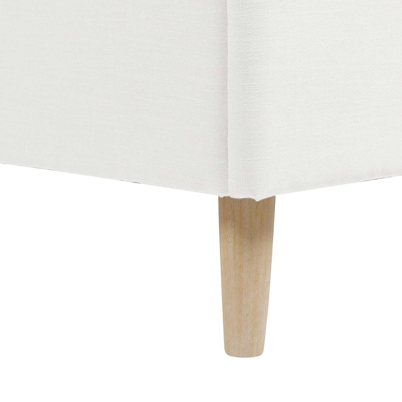 Scandinavian Chic Queen Bed with Wavy Headboard in Antique White Polyester - luxuryhomedecoridea.com