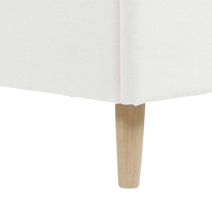 Scandinavian Chic Queen Bed with Wavy Headboard in Antique White Polyester - luxuryhomedecoridea.com