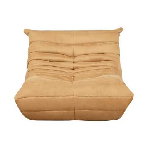 Luxury Accent Chair Tufted Yellow Microfiber Comfy Chair Living Room Furniture 1pc Floor Chair - luxuryhomedecoridea.com
