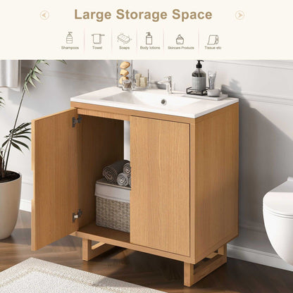 30" Bathroom vanity Set with Sink, Combo Cabinet, Bathroom Storage Cabinet, Solid Wood Frame - luxuryhomedecoridea.com