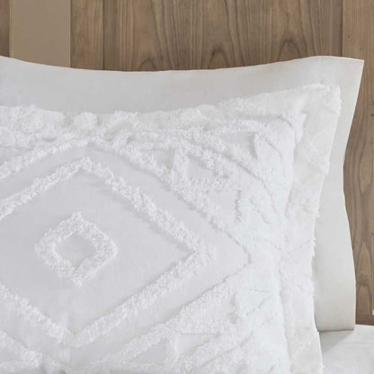 3-Piece White Chenille Cover Duvet Set, Full/Queen - luxuryhomedecoridea.com