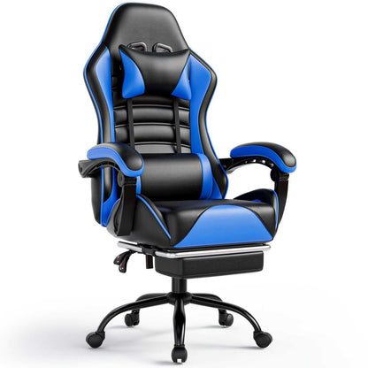 Ergonomic Gaming Chair for Adults, Comfortable Computer Chair for Heavy People, Adjustable Height Office Desk Chair with Wheels, Breathable Leather Video Game Chairs - luxuryhomedecoridea.com