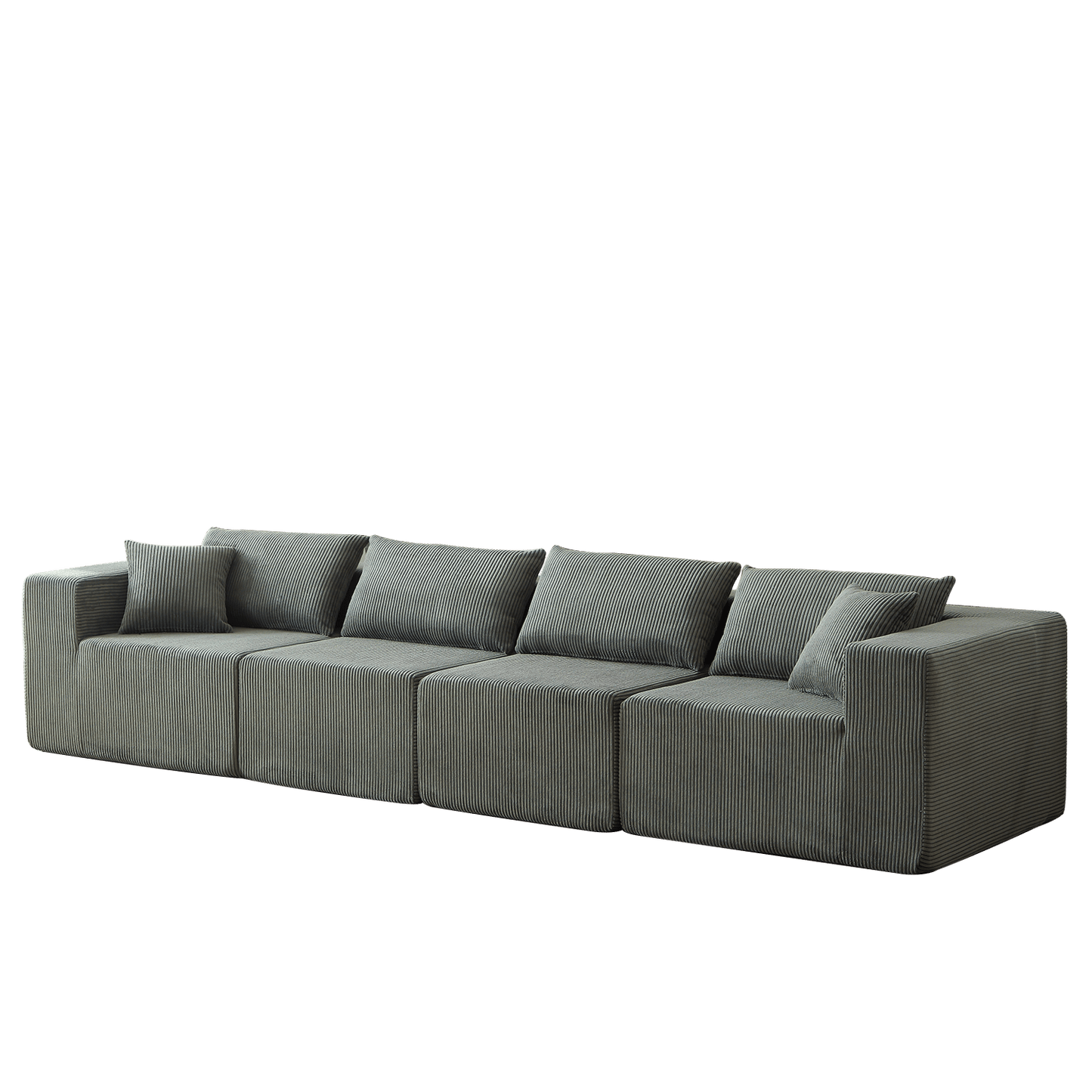 104-Inch Corduroy Modular L Shaped Sectional Sofa,Luxury Floor Couch Set,Upholstered Indoor Furniture,Foam-Filled Compressed Sofa for Living Room,Bedroom,4 PC Free Combination - luxuryhomedecoridea.com